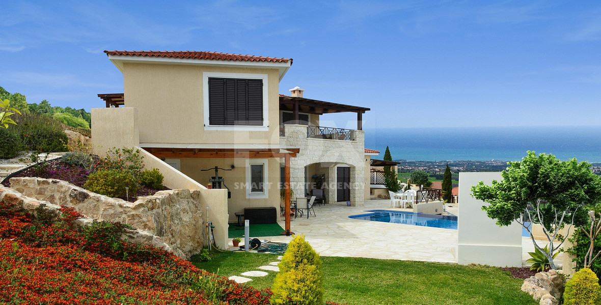 Modern three Bedroom Hillside Villa for Sale in Tala, Paphos – Sea Views & Private Pool