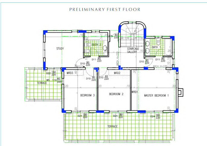 Luxury three bedrooms plus study room Hillside Villas with Panoramic Sea Views in Paphos, Cyprus