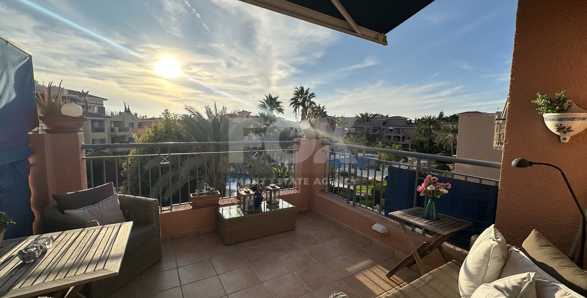 Corner Three Bedroom Apartment with Pool Views in Kato Paphos for sale