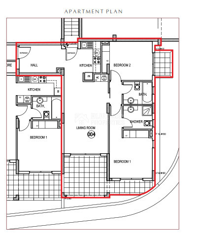 Two Bedroom Two Bathroom Apartment with Pool, Garden, and Spacious Verandas for sale- Ideal Coastal Living in Coral Bay
