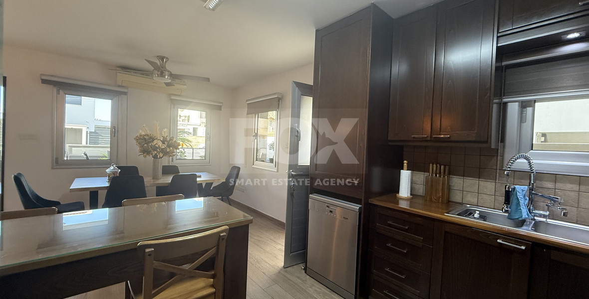 FOR RENT FURNISHED THREE BEDROOM GROUND FLOOR APARTMENT IN THE SOUGHT AFTER LOCATION OF MESA GEITONIA/PANTHEA