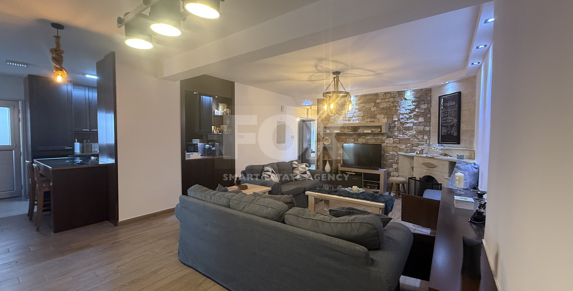 FOR RENT FURNISHED THREE BEDROOM GROUND FLOOR APARTMENT IN THE SOUGHT AFTER LOCATION OF MESA GEITONIA/PANTHEA