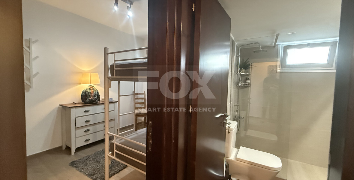 FOR RENT FURNISHED THREE BEDROOM GROUND FLOOR APARTMENT IN THE SOUGHT AFTER LOCATION OF MESA GEITONIA/PANTHEA