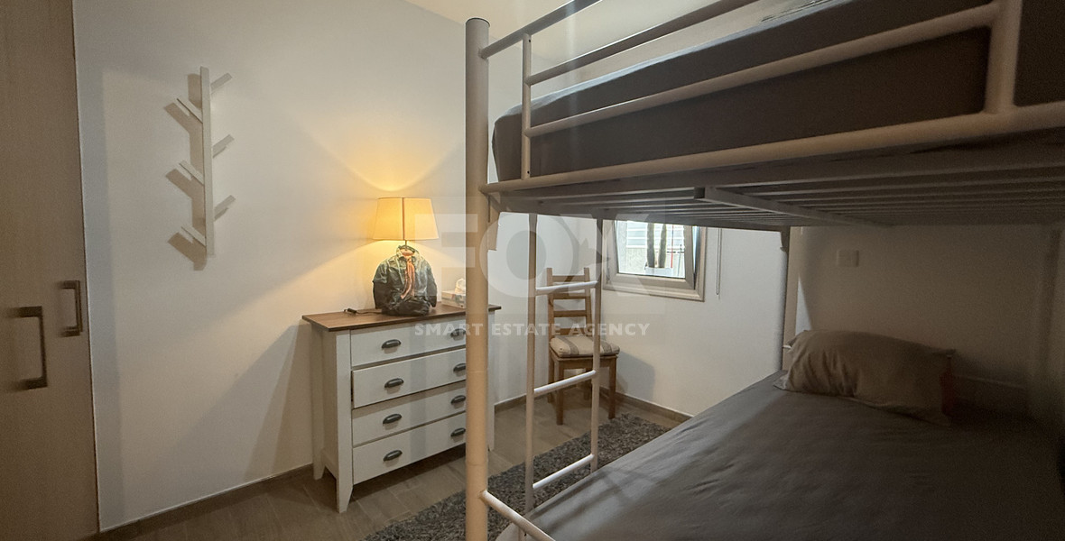 FOR RENT FURNISHED THREE BEDROOM GROUND FLOOR APARTMENT IN THE SOUGHT AFTER LOCATION OF MESA GEITONIA/PANTHEA