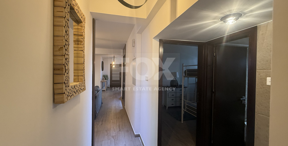 FOR RENT FURNISHED THREE BEDROOM GROUND FLOOR APARTMENT IN THE SOUGHT AFTER LOCATION OF MESA GEITONIA/PANTHEA