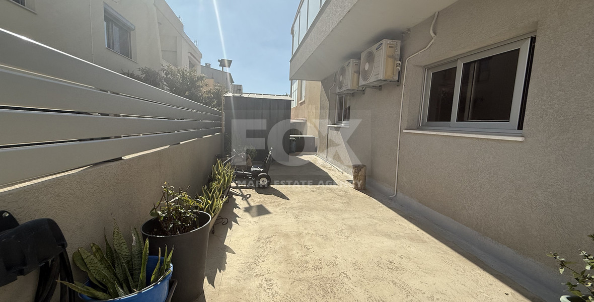 FOR RENT FURNISHED THREE BEDROOM GROUND FLOOR APARTMENT IN THE SOUGHT AFTER LOCATION OF MESA GEITONIA/PANTHEA