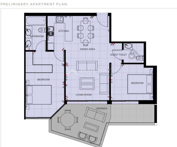 One bedroom Stylish Coastal Living with  Tennis Court, Clubhouse & Pools in Paphos
