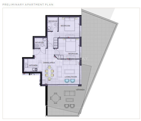 Two bedroom Stylish Coastal Living with  Tennis Court, Clubhouse & Pools in Paphos