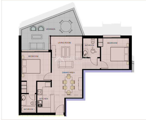 Two bedroom Stylish Coastal Living with  Tennis Court, Clubhouse & Pools in Paphos