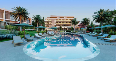 Elegant Mediterranean one Bedroom Apartment Plus Study in Chloraka Coastline area | Modern Hilltop Residence with Beautiful Gardens & Communal Pools