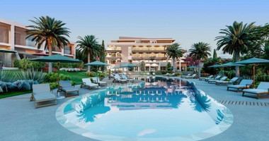 Elegant Mediterranean one Bedroom Apartment Plus Study in Chloraka Coastline area | Modern Hilltop Residence with Beautiful Gardens & Communal Pools