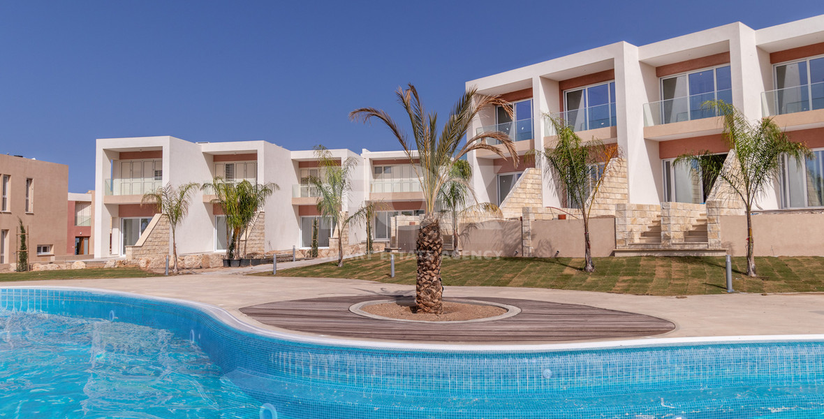 Two Bedroom Hilltop Home in Chloraka | Gated Community with Pools, Tennis & Mediterranean Design Near Paphos Coast