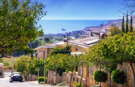 Two Bedroom Hilltop Home in Chloraka | Gated Community with Pools, Tennis & Mediterranean Design Near Paphos Coast