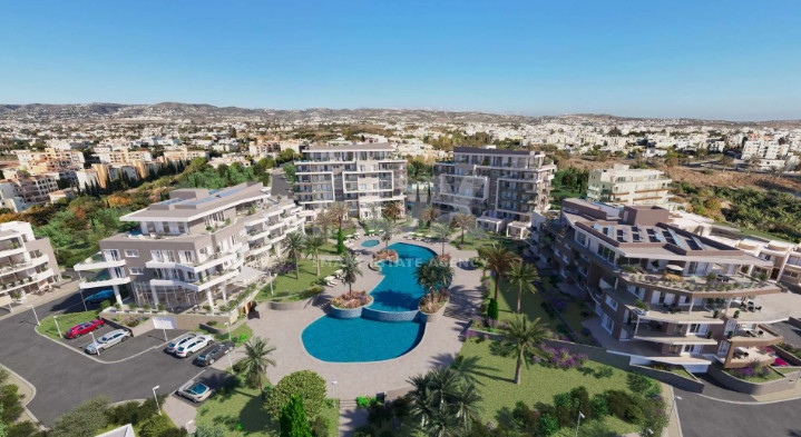 Two Bedroom Hilltop Home in Chloraka | Gated Community with Pools, Tennis & Mediterranean Design Near Paphos Coast