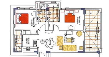 For rent Two-Bedroom Penthouse with Roof Garden & Sea View in Mandria, Paphos