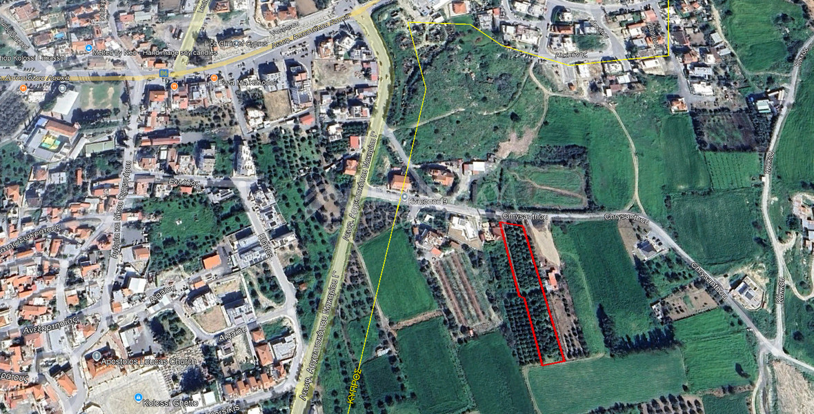 Prime 3,240 m² Residential Land For Sale in Kolossi, Limassol – H2 Zone, Excellent Development Potential