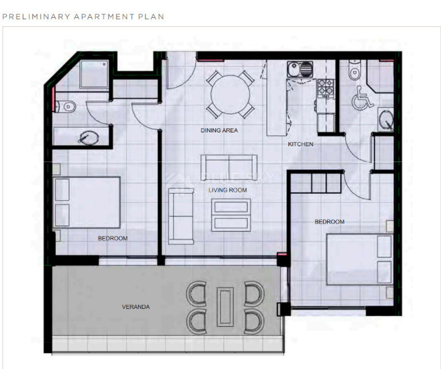 Luxury two Bedroom, two Bathroom Apartment in Chloraka, Paphos for sale