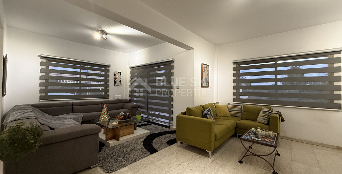 FOR SALE UPPER LEVEL THREE BEDROOM APARTMENT  WITH GARAGE, IN OMONOIA AVENUE OPPOSITE GREEN AREA
