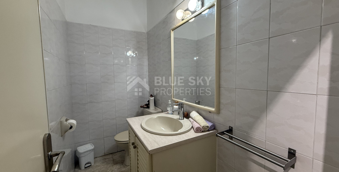 FOR SALE UPPER LEVEL THREE BEDROOM APARTMENT  WITH GARAGE, IN OMONOIA AVENUE OPPOSITE GREEN AREA
