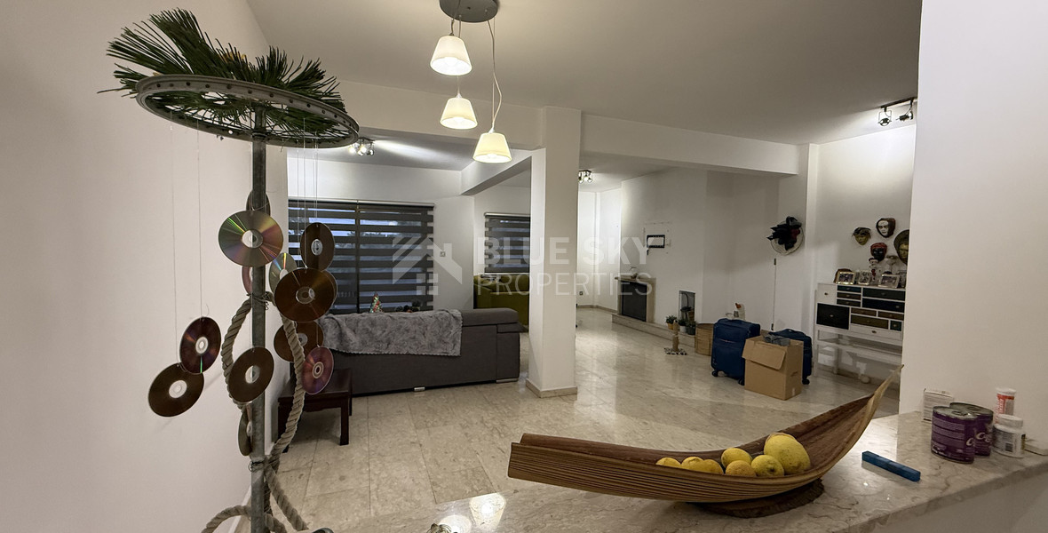 FOR SALE UPPER LEVEL THREE BEDROOM APARTMENT  WITH GARAGE, IN OMONOIA AVENUE OPPOSITE GREEN AREA