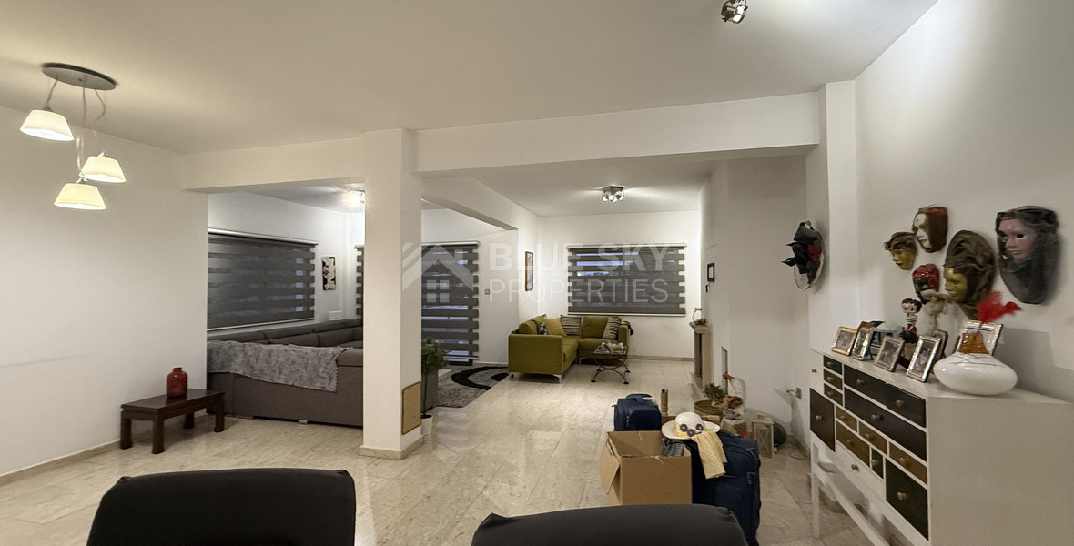 FOR SALE UPPER LEVEL THREE BEDROOM APARTMENT  WITH GARAGE, IN OMONOIA AVENUE OPPOSITE GREEN AREA