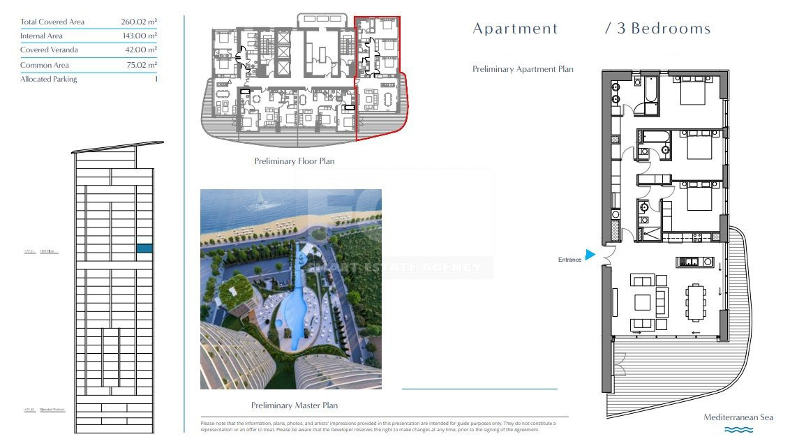 Elegant Seafront Living in Limassol – Spacious Three-Bedroom Residence for sale close to Limassol Marina