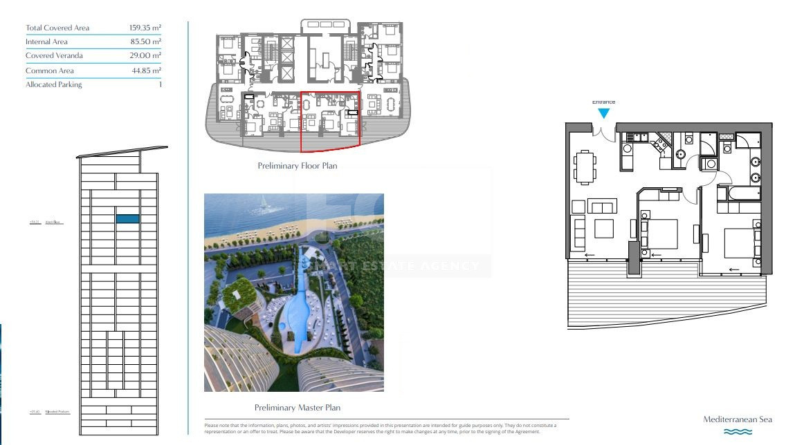 Elegant Seafront Living in Limassol – Spacious Two-Bedroom Residence for sale close to Limassol Marina