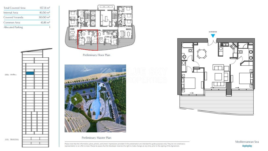 Elegant Seafront Living in Limassol – Spacious Two-Bedroom Residence for sale close to Limassol Marina