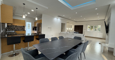 FOR RENT FURNISHED FIVE BEDROOM VILLA IN AGIOS TYCHONAS WITH ALL EN SUITE BEDROOMS , LARGE GARDEN, SWIMMING POOL