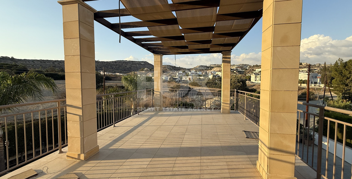 FOR RENT FURNISHED FIVE BEDROOM VILLA IN AGIOS TYCHONAS WITH ALL EN SUITE BEDROOMS , LARGE GARDEN, SWIMMING POOL