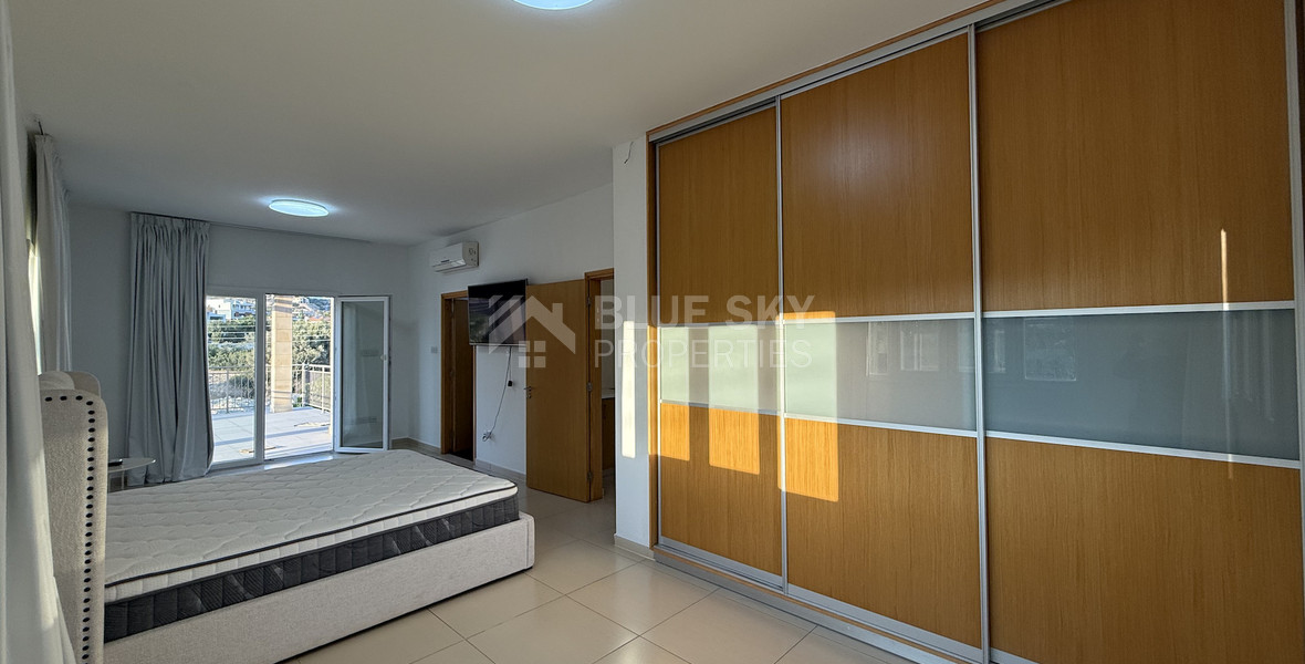 FOR RENT FURNISHED FIVE BEDROOM VILLA IN AGIOS TYCHONAS WITH ALL EN SUITE BEDROOMS , LARGE GARDEN, SWIMMING POOL