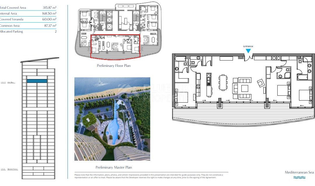 Elegant Seafront Living in Limassol – Spacious Three-Bedroom Residence for sale close to Limassol Marina