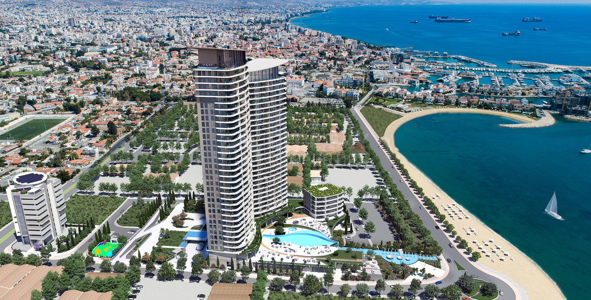 Elegant Seafront Living in Limassol – Spacious Three-Bedroom Residence plus maid room for sale close to Limassol Marina