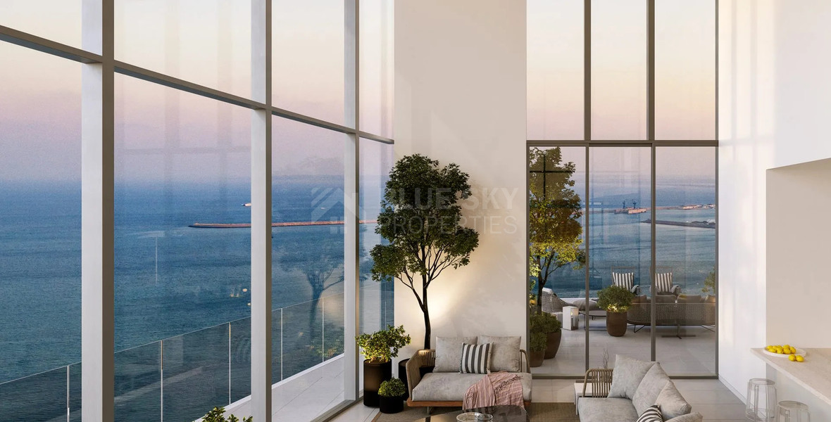 Elegant Seafront Living in Limassol – Spacious Three-Bedroom Residence plus maid room for sale close to Limassol Marina