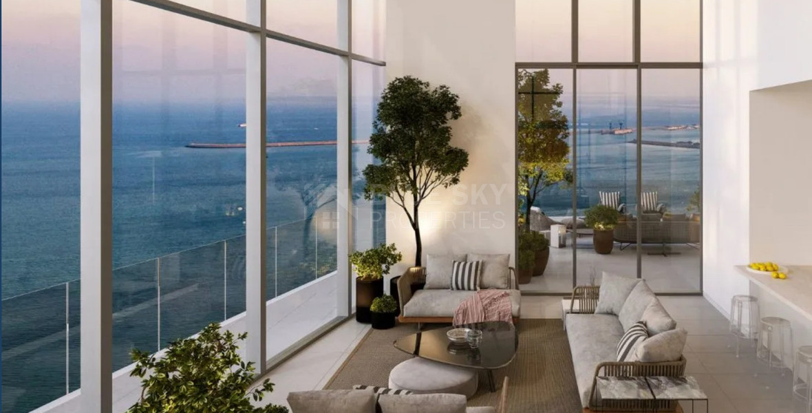 Elegant Seafront Living in Limassol – Spacious Three-Bedroom Residence plus maid room for sale close to Limassol Marina