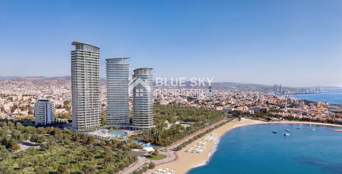 Elegant Seafront Living in Limassol – Spacious Three-Bedroom Residence plus maid room for sale close to Limassol Marina