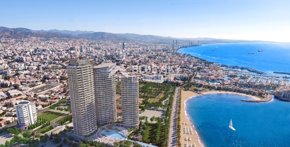 Elegant Seafront Living in Limassol – Spacious Three-Bedroom Residence plus maid room for sale close to Limassol Marina