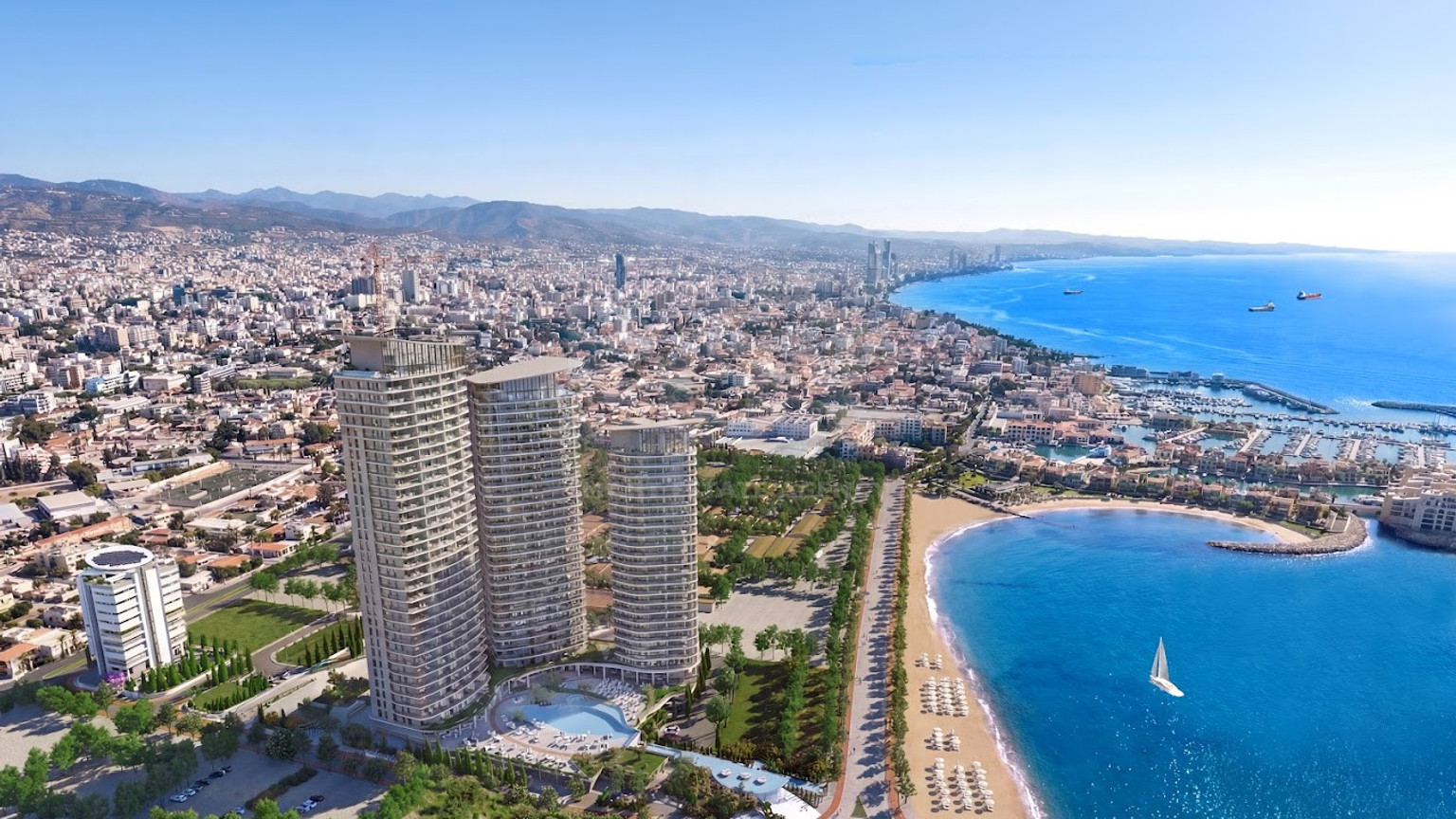 Elegant Seafront Living in Limassol – Spacious Three-Bedroom Residence plus maid room for sale close to Limassol Marina