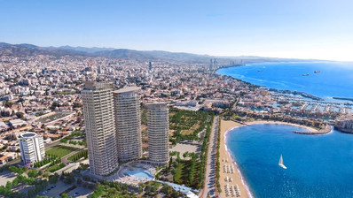 Elegant Seafront Living in Limassol – Spacious Three-Bedroom Residence plus maid room for sale close to Limassol Marina