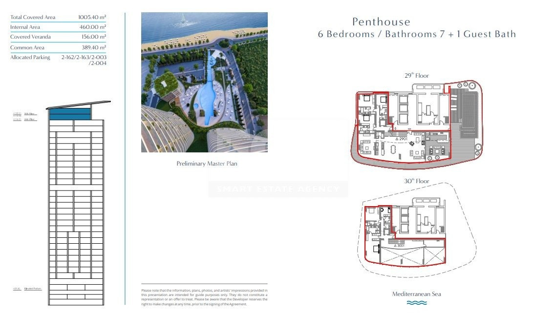 Elegant Seafront Living in Limassol – Spacious Six-Bedroom Penthouse for sale close to Limassol Marina