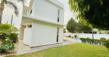 FOR RENT DETACHED FOUR BEDROOM HOUSE WITH SEPARATE OFFICE IN KATO POLEMIDIA OFFERING LANDSCAPED GARDEN AND SWIMMING POOL.