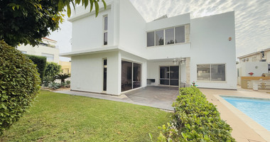 FOR RENT DETACHED FOUR BEDROOM HOUSE WITH SEPARATE OFFICE IN KATO POLEMIDIA OFFERING LANDSCAPED GARDEN AND SWIMMING POOL.