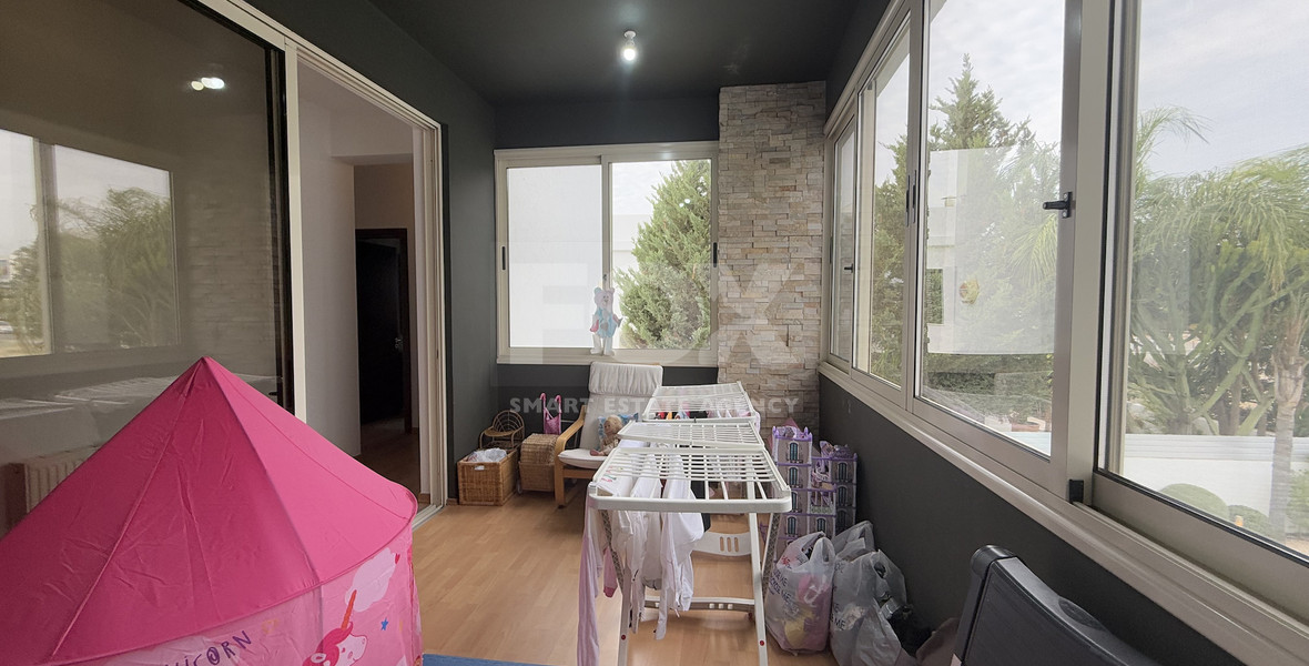 FOR RENT DETACHED FOUR BEDROOM HOUSE WITH SEPARATE OFFICE IN KATO POLEMIDIA OFFERING LANDSCAPED GARDEN AND SWIMMING POOL.