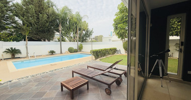 FOR RENT DETACHED FOUR BEDROOM HOUSE WITH SEPARATE OFFICE IN KATO POLEMIDIA OFFERING LANDSCAPED GARDEN AND SWIMMING POOL.