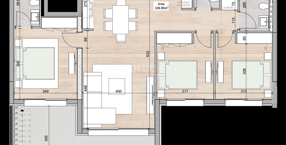 Luxurious Top-Floor 3-Bedroom Apartment with Roof Garden in Kapsalos