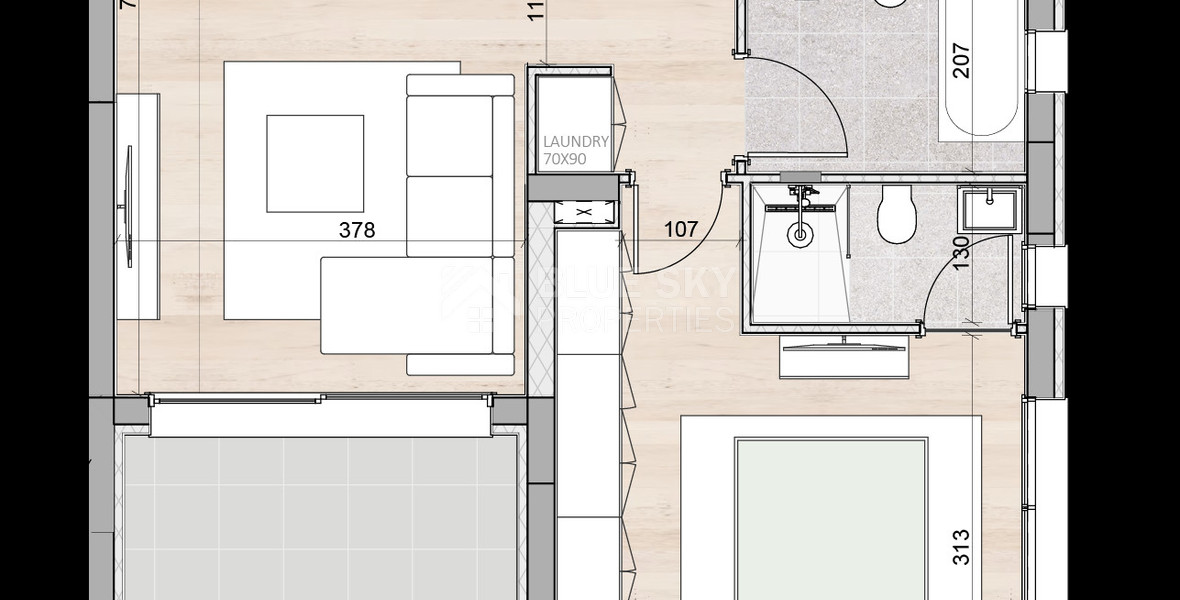 Sophisticated Top-Floor 2-Bedroom Apartment with Roof Garden in Kapsalos, Limassol