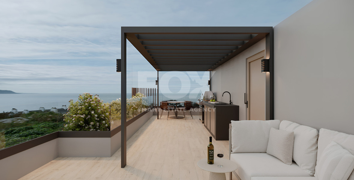 Spacious three Bedroom penthouse with private roof garden for sale in Tsiflikoudia