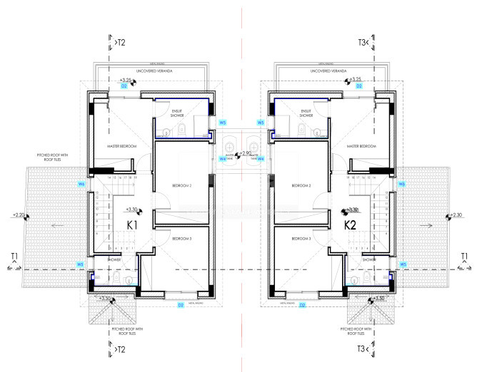 New Build,  three Bedroom Villas for Sale in Geroskipou, Paphos with Gardens, Parking, and Easy Access to Beaches