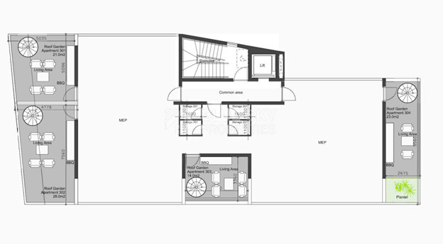 Exclusive 1-Bedroom Top-Floor Apartment with Private Roof Garden in Mesa Geitonia, Limassol