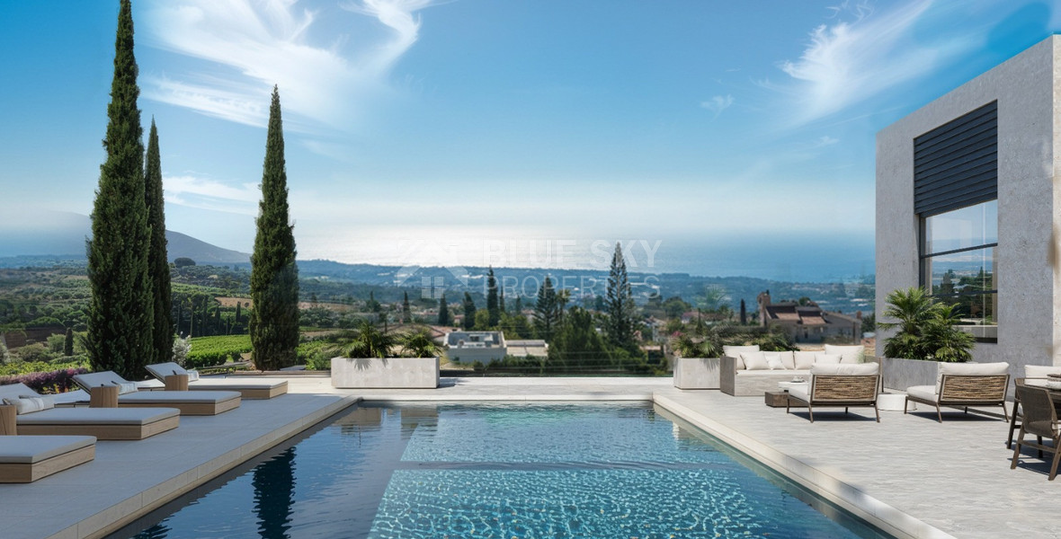 For Sale Luxury Hilltop Villa for Sale in Tala, Paphos | 7-Bedroom Panoramic Estate with Private Spa & Pool